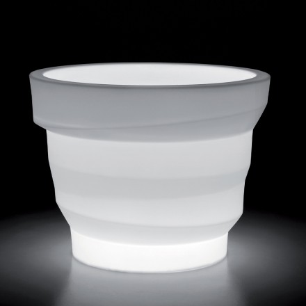 Lyst polyethylen havevase med LED Made in Italy - Poldo Viadurini