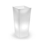 Høj indendørs vase i hvid polyethylen lavet i Italien - Devid Viadurini