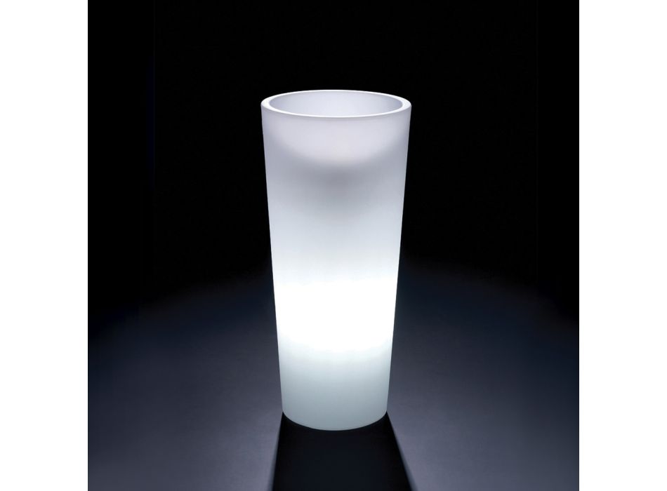 Høj indendørs vase i hvid polyethylen lavet i Italien - Devid Viadurini