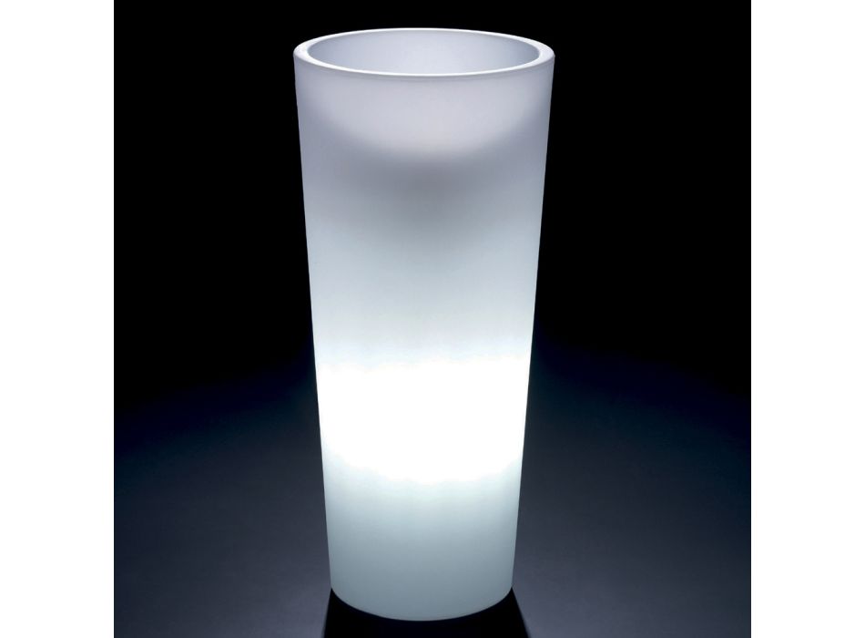 Høj indendørs vase i hvid polyethylen Fremstillet i Italien - Devid Viadurini