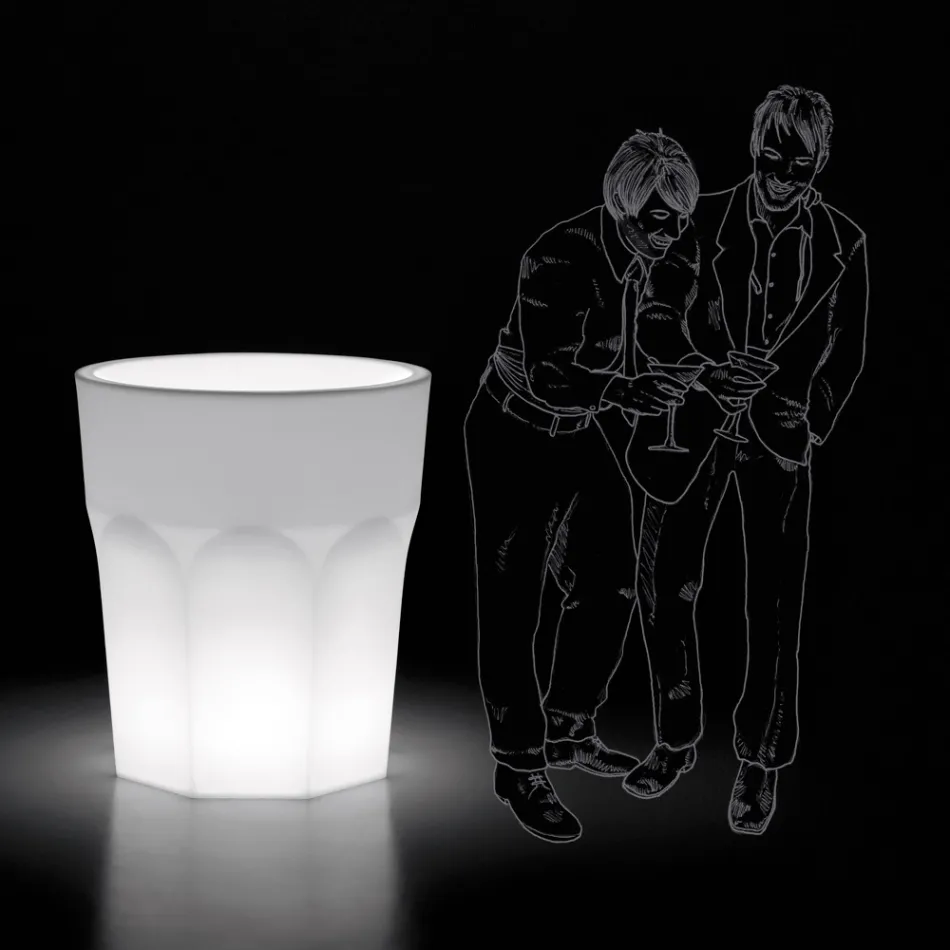 Dekorativ lysende vase i polyethylen med LED-lys Made in Italy - Pucca Viadurini