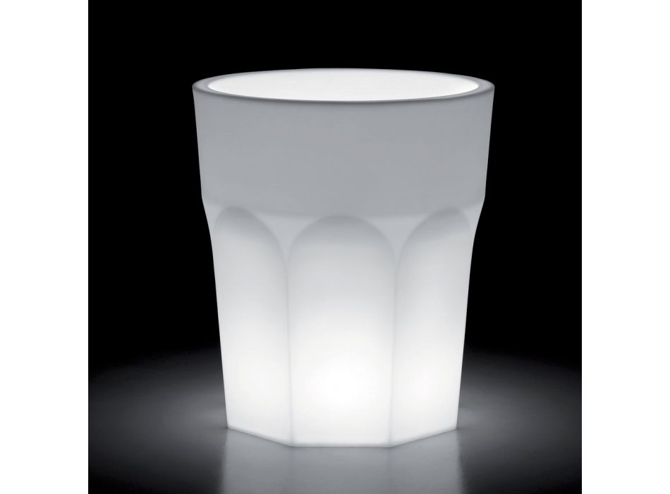 Dekorativ lysende vase i polyethylen med LED-lys Made in Italy - Pucca Viadurini