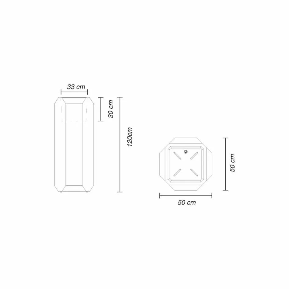 Lysende vase i plastik til udendørs eller indendørs, 3 dimensioner - perle af Myyour Viadurini