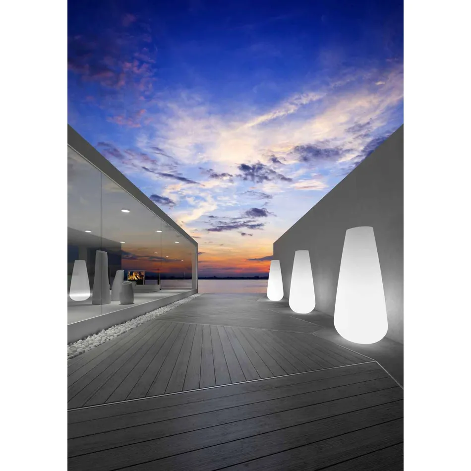 Lysende vase til udendørs design i polyethylen Fremstillet i Italien - Menea Viadurini