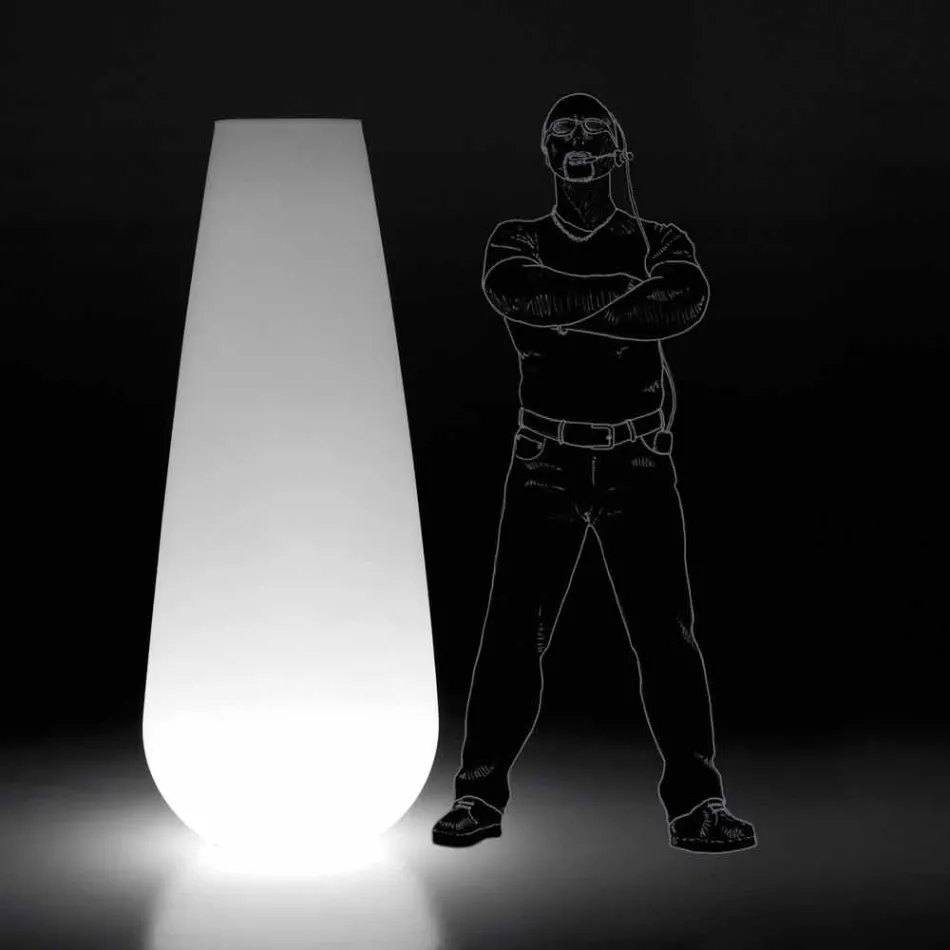 Lysende vase til udendørs design i polyethylen Fremstillet i Italien - Menea Viadurini