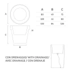 Lysende vase til udendørs i hvid polyethylen lavet i Italien - Taralla Viadurini