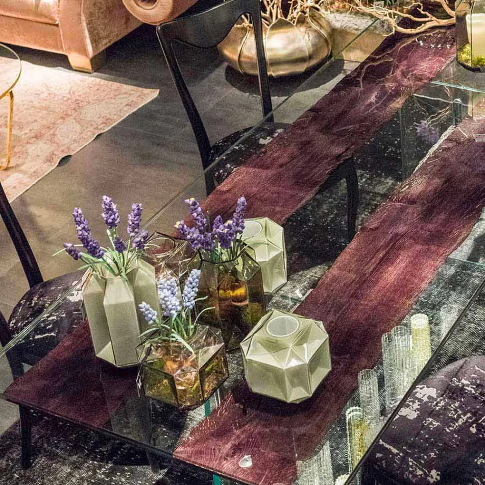 Moderne indendørs glasvase håndlavet i Italien - Eagle Viadurini