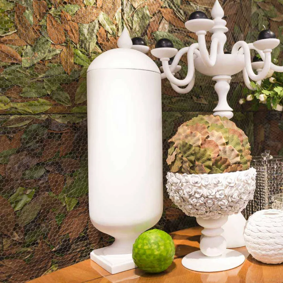 Moderne håndlavet hvid keramisk vase fremstillet i Italien - Chantal Viadurini