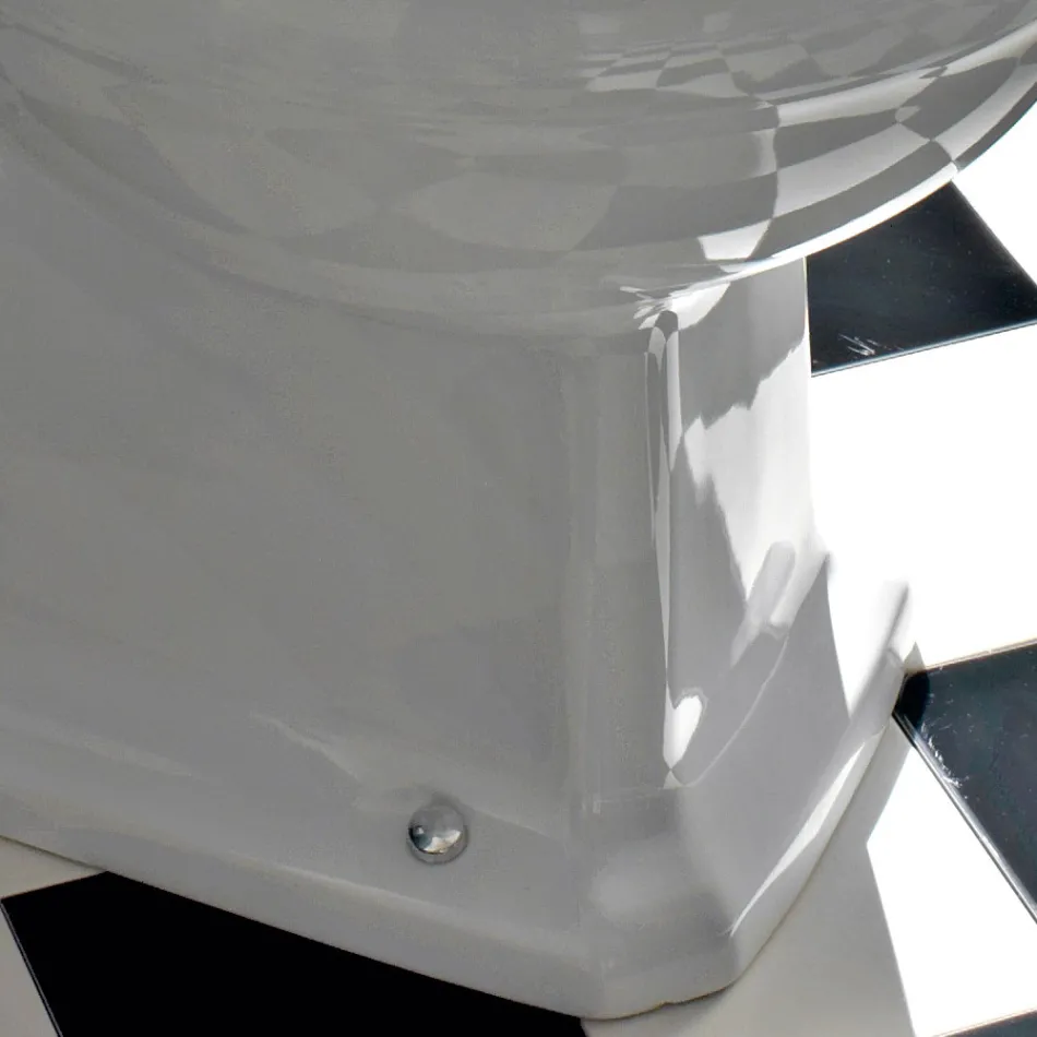 Klassisk design Monoblock-vase i hvid keramik fremstillet i Italien - Marwa Viadurini