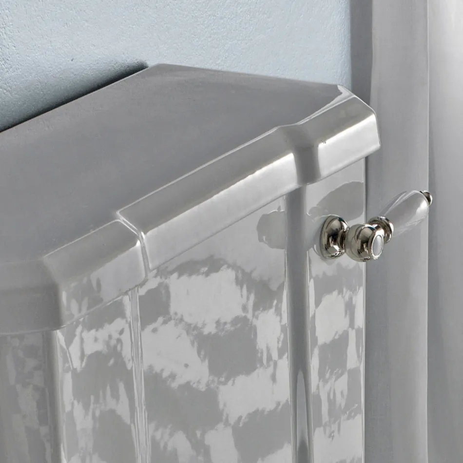 Klassisk design Monoblock-vase i hvid keramik fremstillet i Italien - Marwa Viadurini