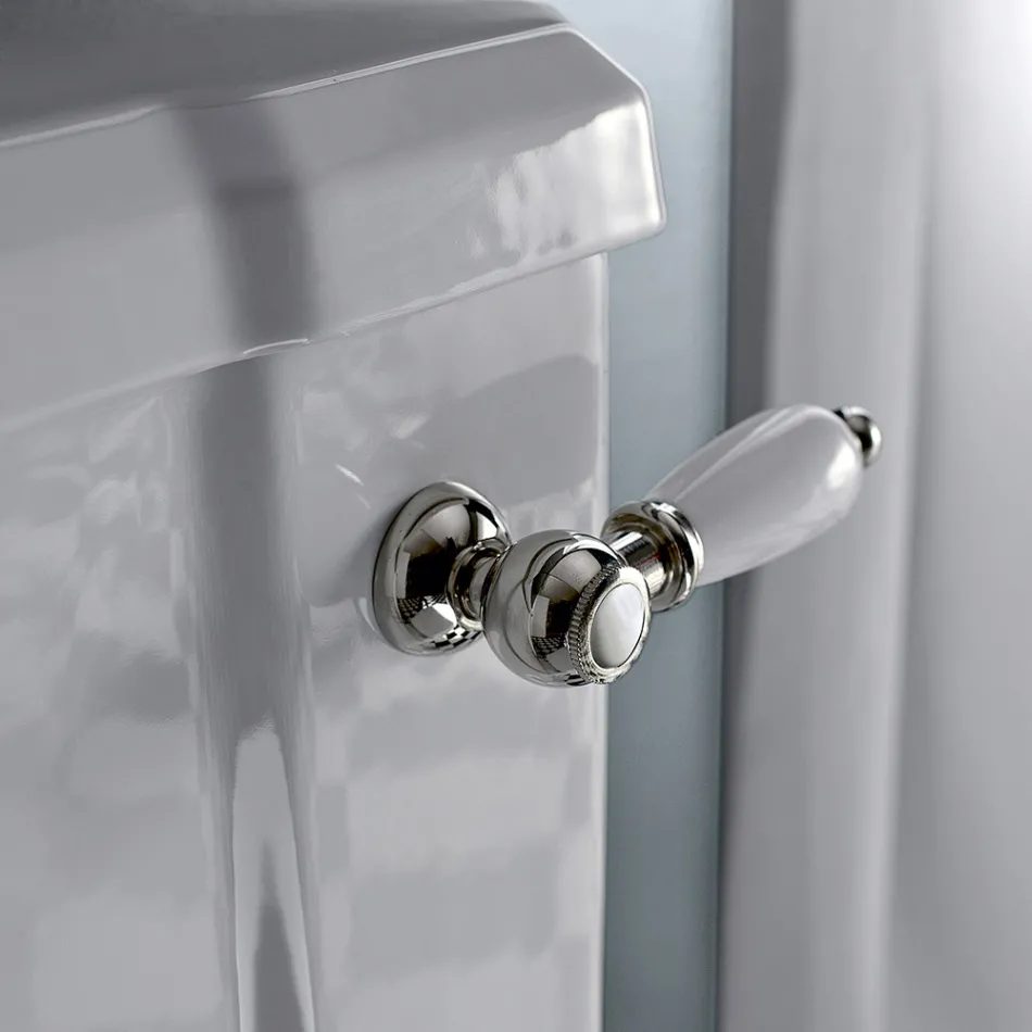 Klassisk design Monoblock-vase i hvid keramik fremstillet i Italien - Marwa Viadurini