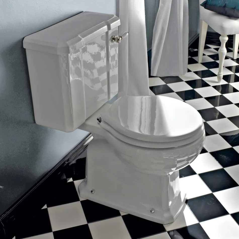 Klassisk design Monoblock-vase i hvid keramik fremstillet i Italien - Marwa Viadurini