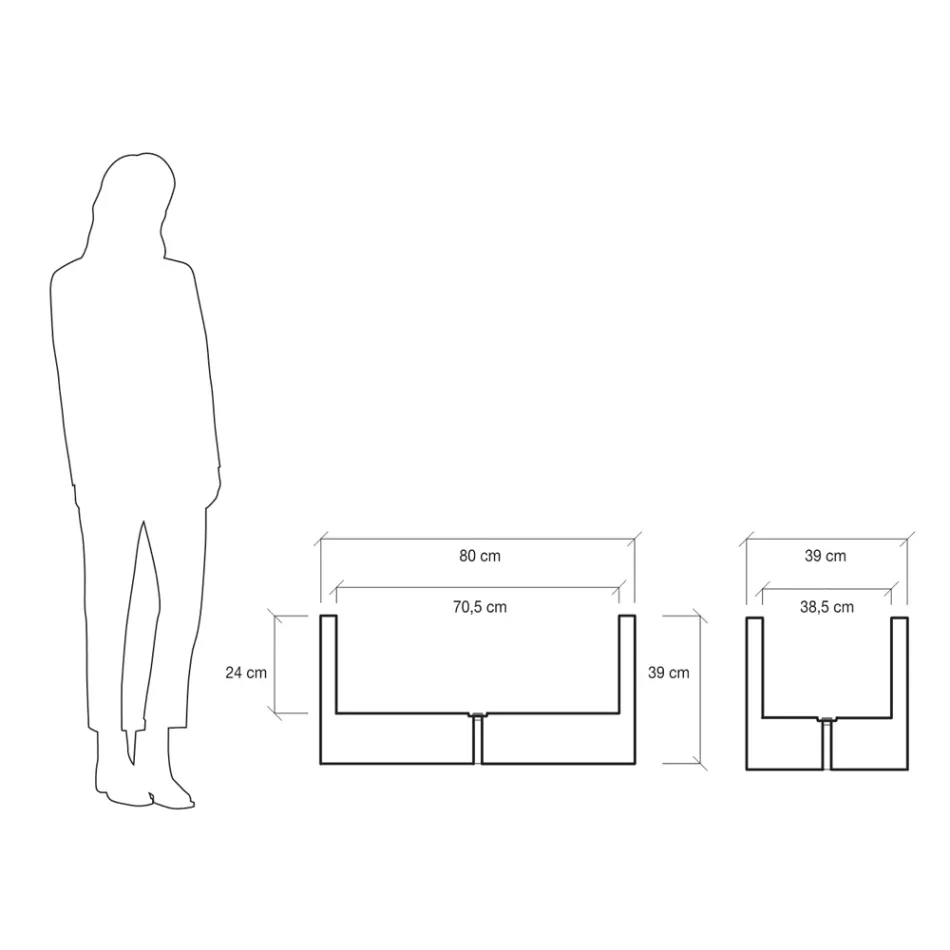 Potte eller farvet skillevæg til udendørs 3 dimensioner lavet i Italien - planter Viadurini