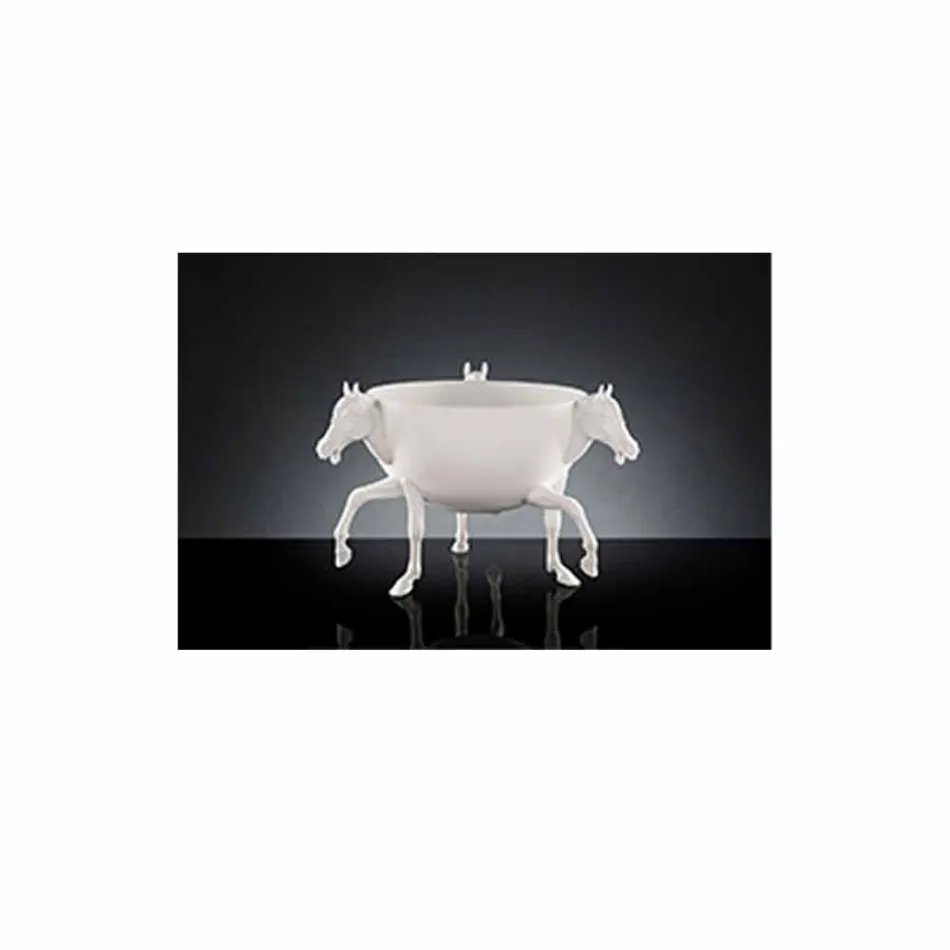 Indendørs dekorativ vase i hvid keramik eller 24 k guld fremstillet i Italien - Jacky Viadurini