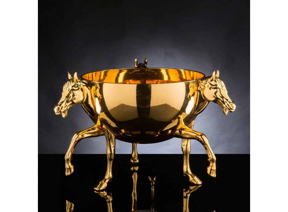 Indendørs dekorativ vase i hvid keramik eller 24 k guld fremstillet i Italien - Jacky Viadurini