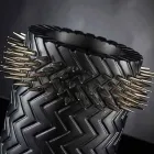 Håndlavet mat sort keramisk ornamental vase - jungle Viadurini