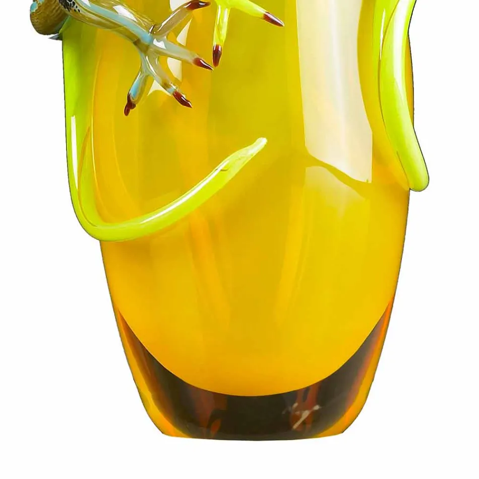 Farvet glas dekorativ vase håndlavet i Italien - Geco Viadurini