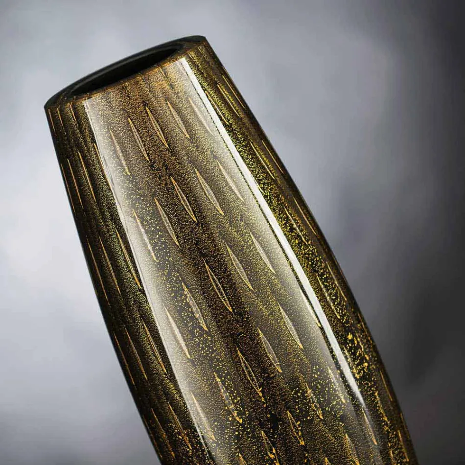 Farvet blæst dekorativ vase af muranoglas fremstillet i Italien - Asper Viadurini