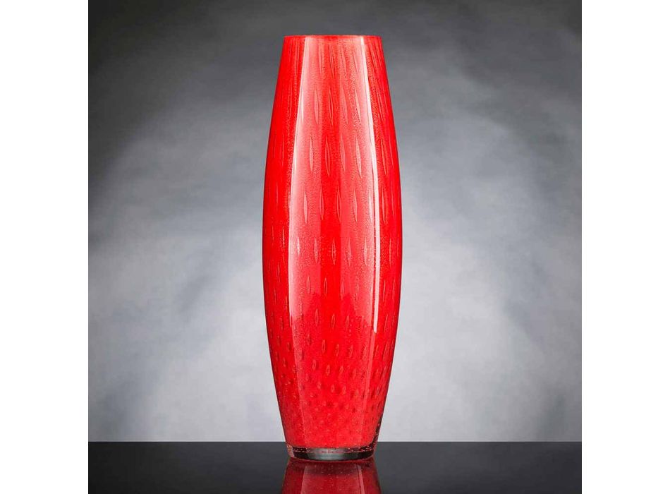 Farvet blæst dekorativ vase af muranoglas fremstillet i Italien - Asper Viadurini