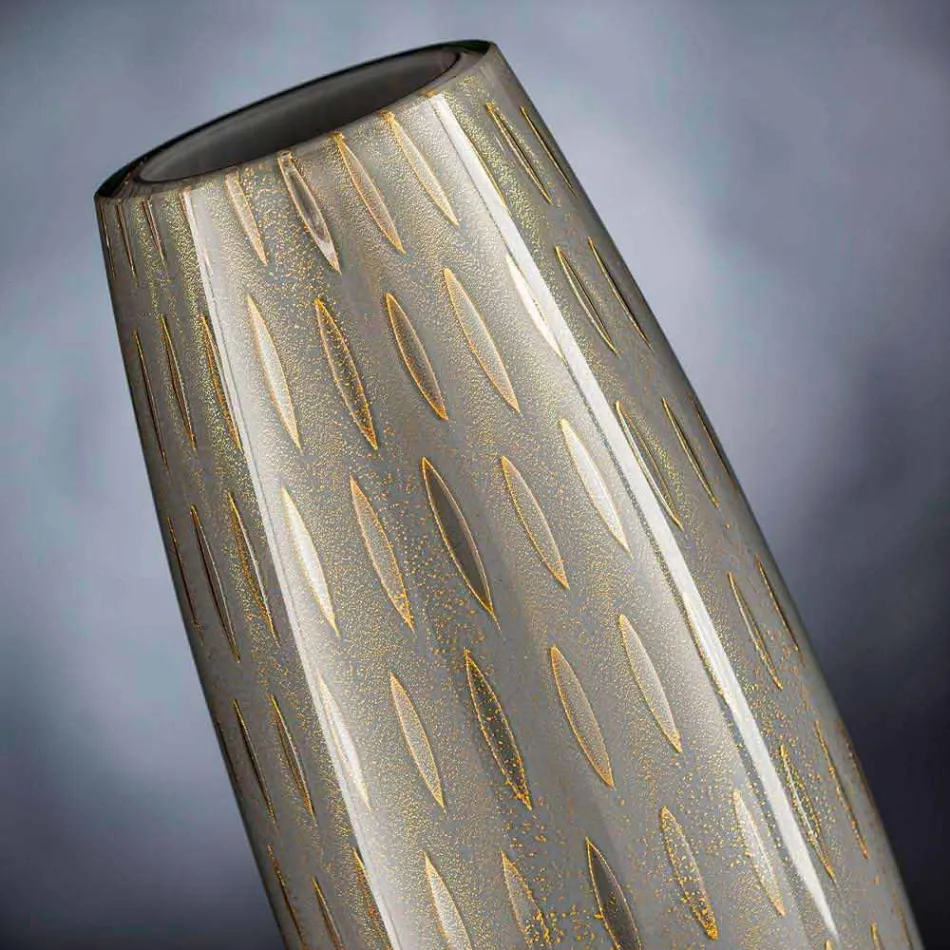 Farvet blæst dekorativ vase af muranoglas fremstillet i Italien - Asper Viadurini