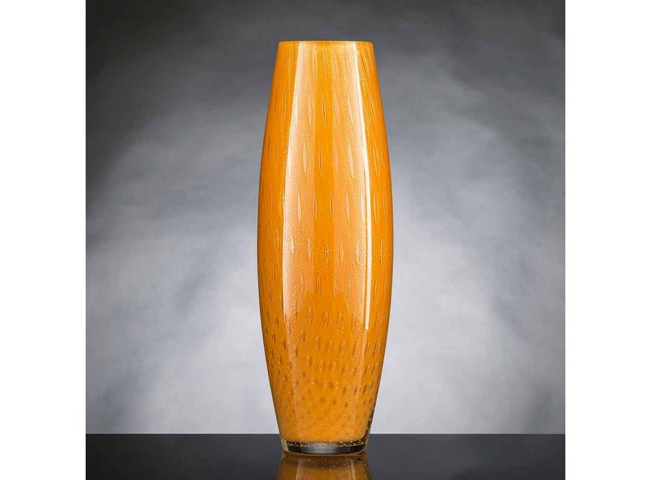 Farvet blæst dekorativ vase af muranoglas fremstillet i Italien - Asper Viadurini