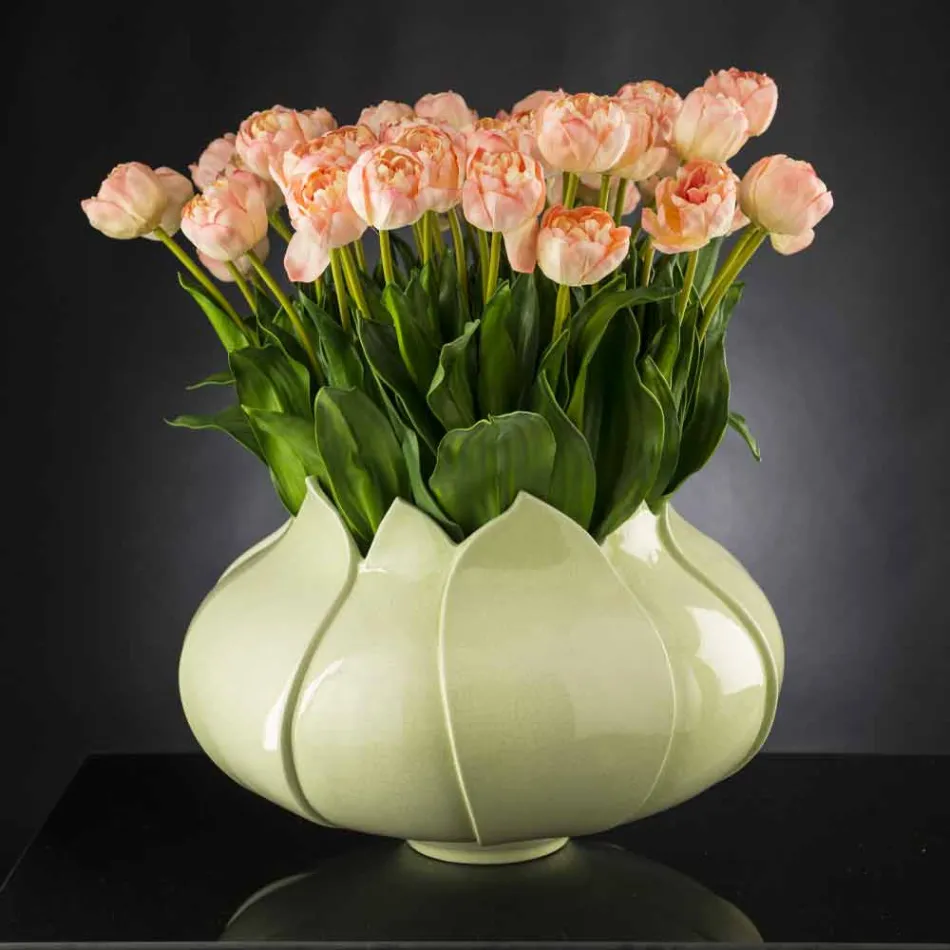 Moderne ornamental vase i farvet keramik håndlavet i Italien - Onyx Viadurini