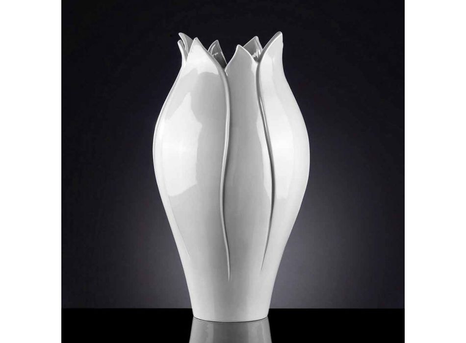 Moderne ornamental vase i farvet keramik håndlavet i Italien - Onyx Viadurini