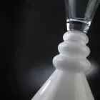 Hvid og gennemsigtig glasblomstervase lavet i Italien - Aramis Viadurini