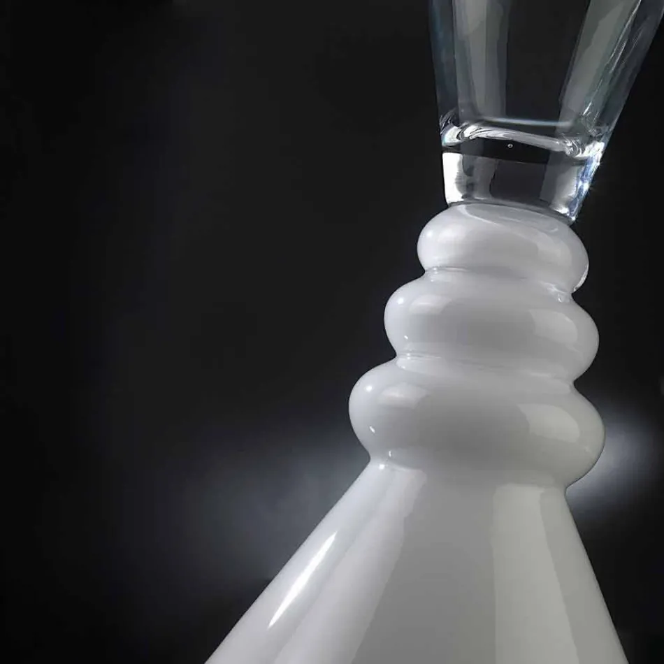 Hvid og gennemsigtig glasblomstervase lavet i Italien - Aramis Viadurini