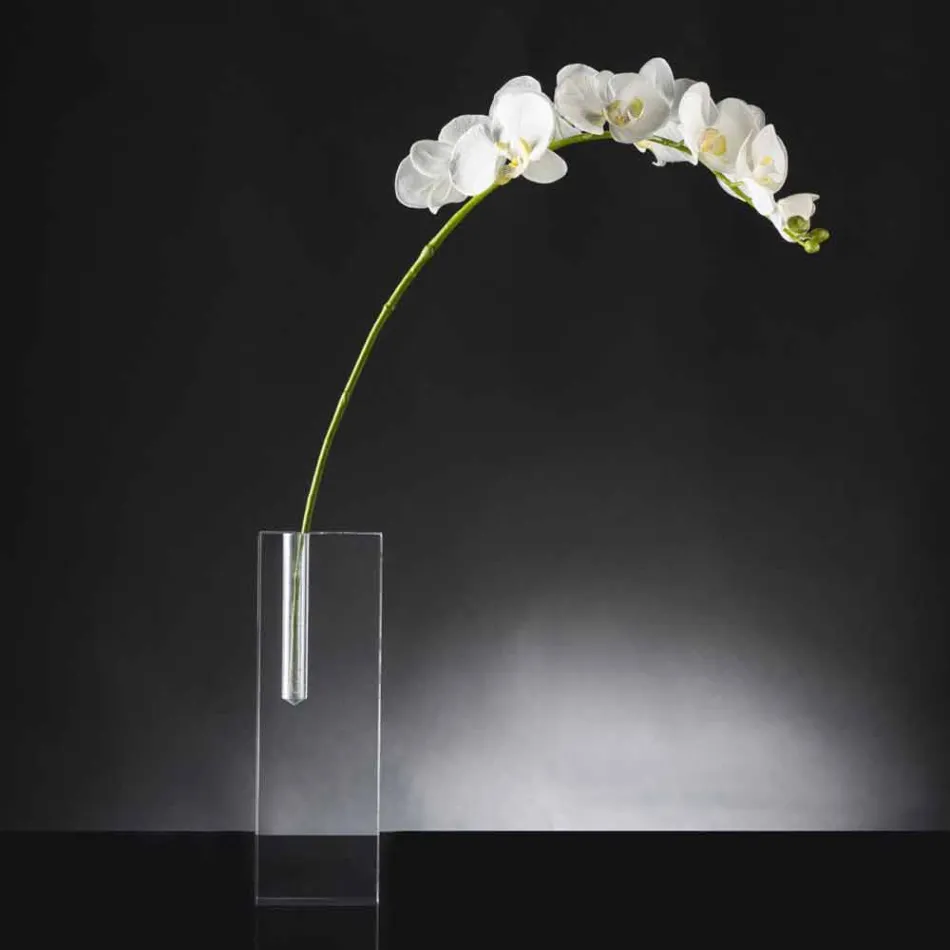 Moderne gennemsigtig plexiglasblomstervase lavet i Italien - unik Viadurini