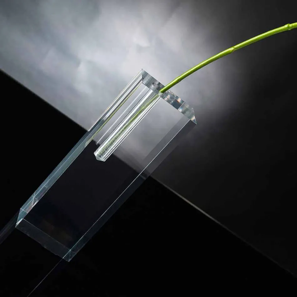 Moderne gennemsigtig plexiglasblomstervase lavet i Italien - unik Viadurini