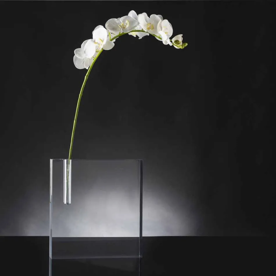 Moderne gennemsigtig plexiglasblomstervase lavet i Italien - unik Viadurini