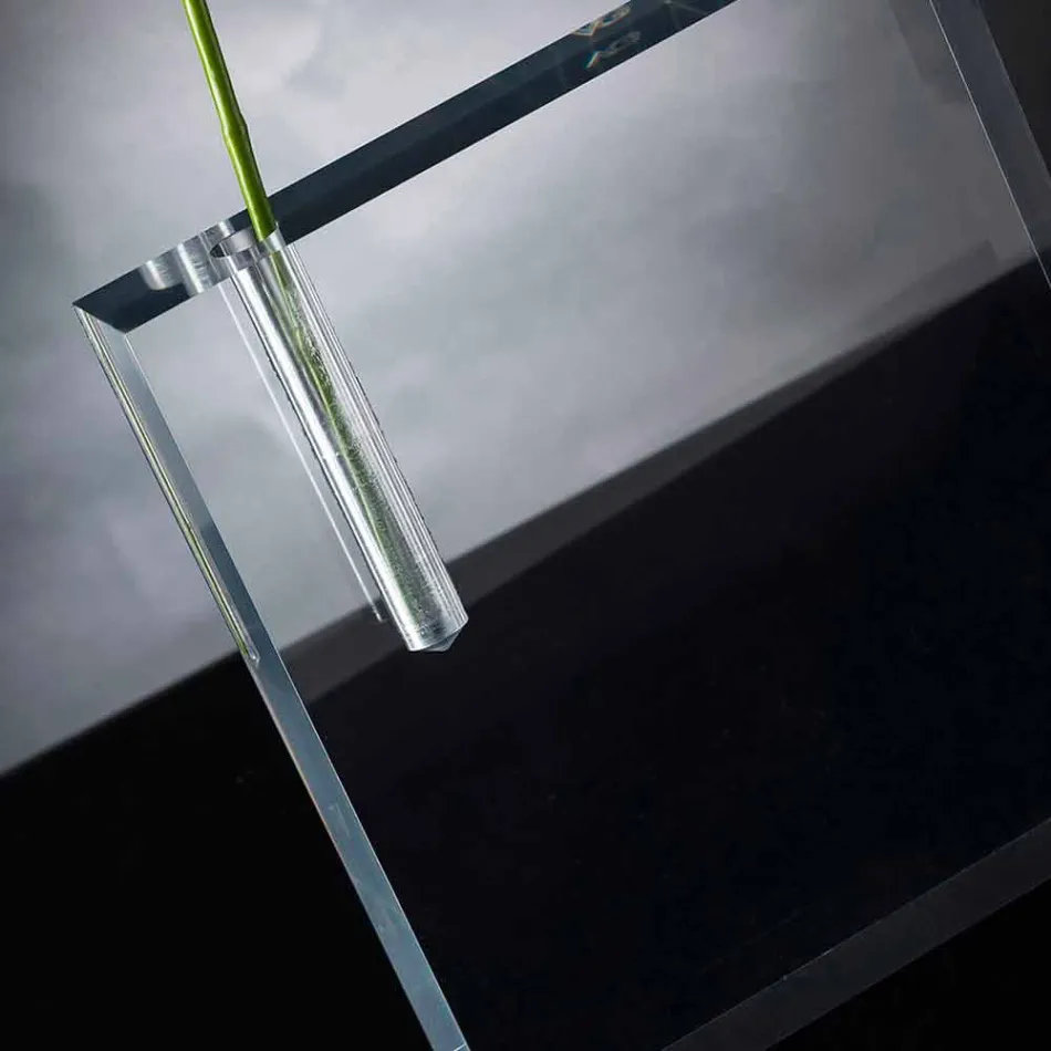 Moderne gennemsigtig plexiglasblomstervase lavet i Italien - unik Viadurini