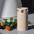 Cylindrisk vase/lysestage i satin marmor Lavet i Italien - Shoyo