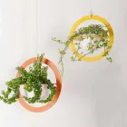 Hængende blomstervase i stål og keramik Fremstillet i Italien - Leotta Viadurini