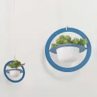 Hængende blomstervase i stål og keramik Fremstillet i Italien - Leotta Viadurini