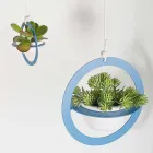 Hængende blomstervase i stål og keramik Fremstillet i Italien - Leotta Viadurini