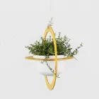 Hængende blomstervase i stål og keramik Fremstillet i Italien - Leotta Viadurini