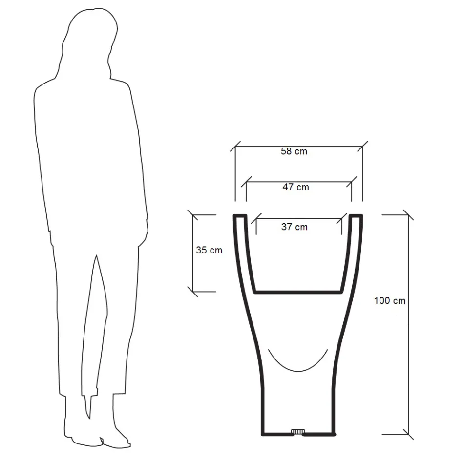 Rund farvet havekrukke i polyethylen Fremstillet i Italien - Tremont Viadurini