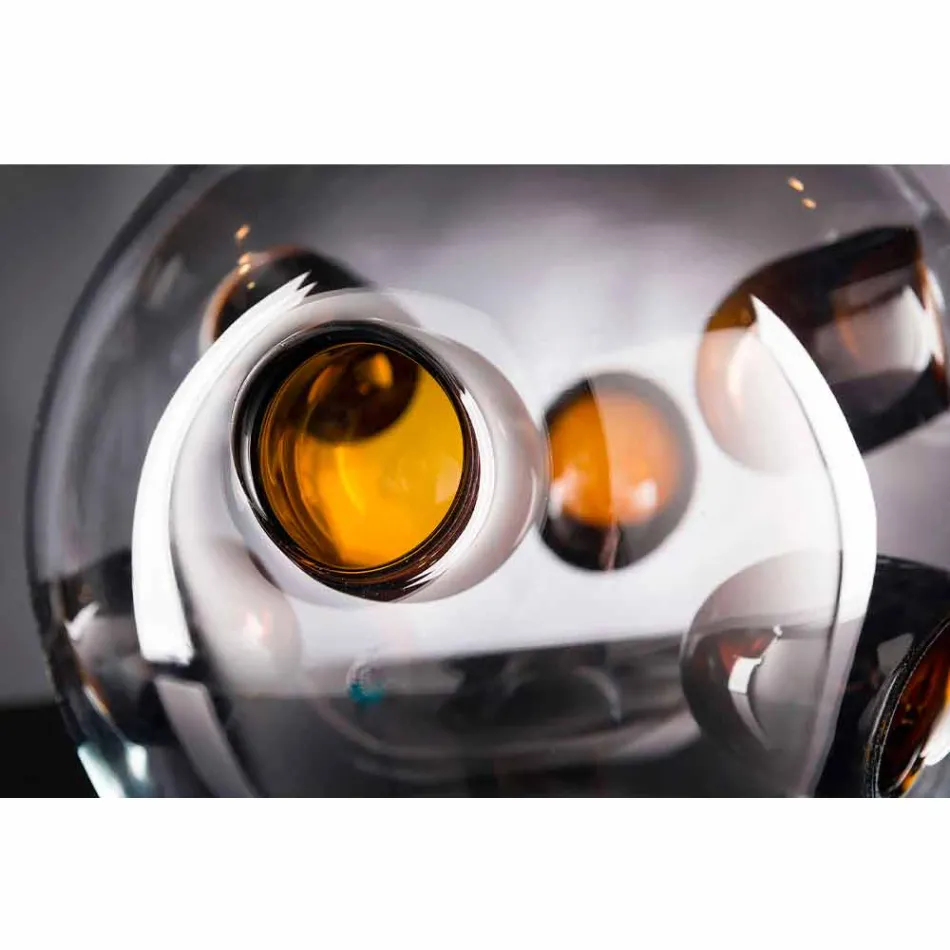 Rund indendørs vase i blæst muranoglas fremstillet i Italien - Kimo Viadurini