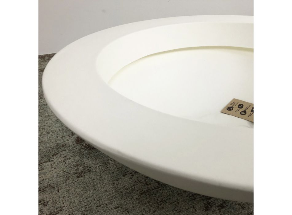 Rund vase i hvidt polyethylen design lavet i Italien - Milek Viadurini