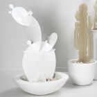 Rund vase i hvidt polyethylen design lavet i Italien - Milek Viadurini