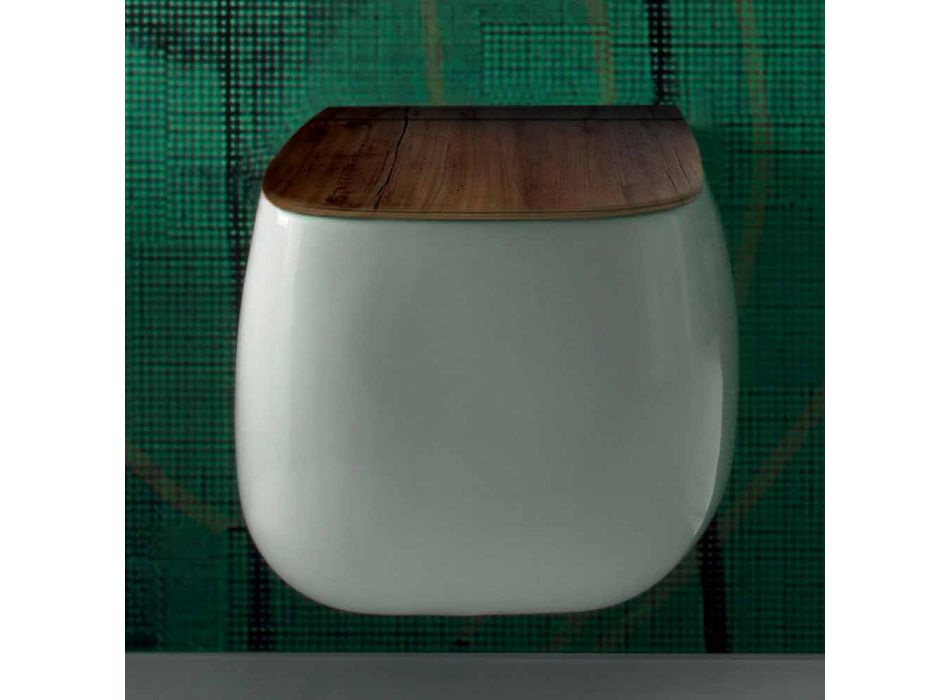 Moderne design hvid keramisk suspenderet vase Gaiola, lavet i Italien Viadurini