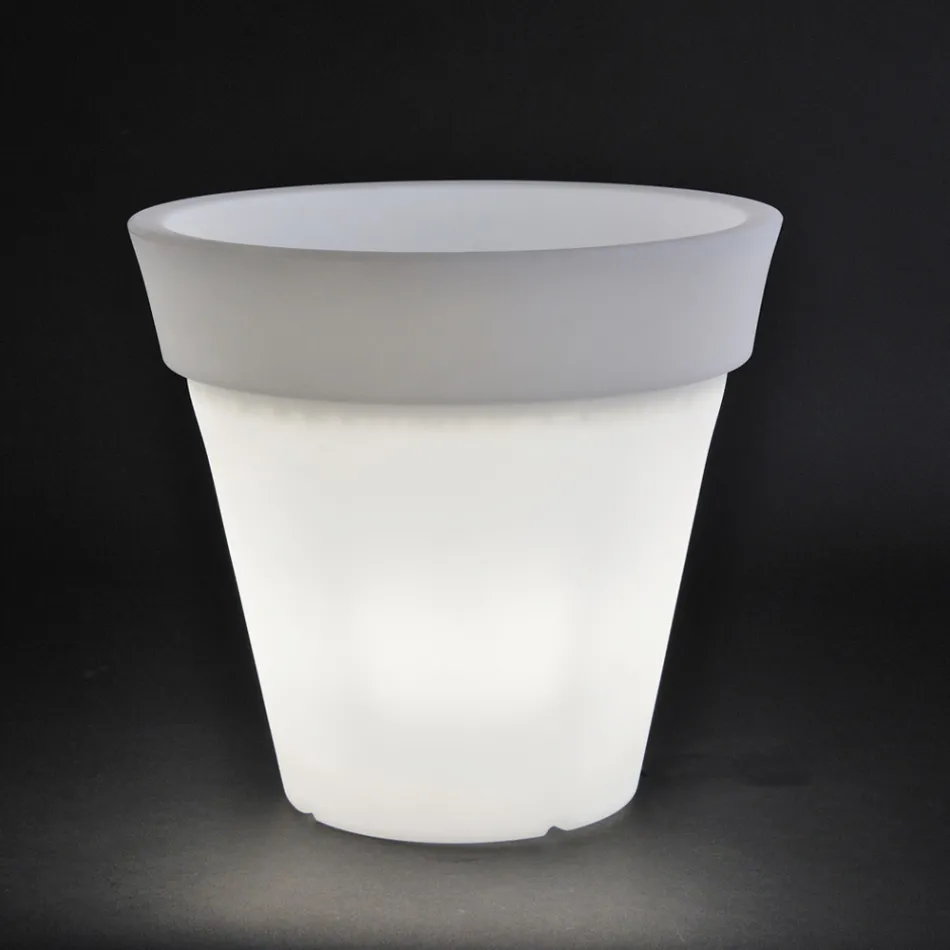 Rund farvet havevase eller med belysning Made in Italy - Avanas Viadurini