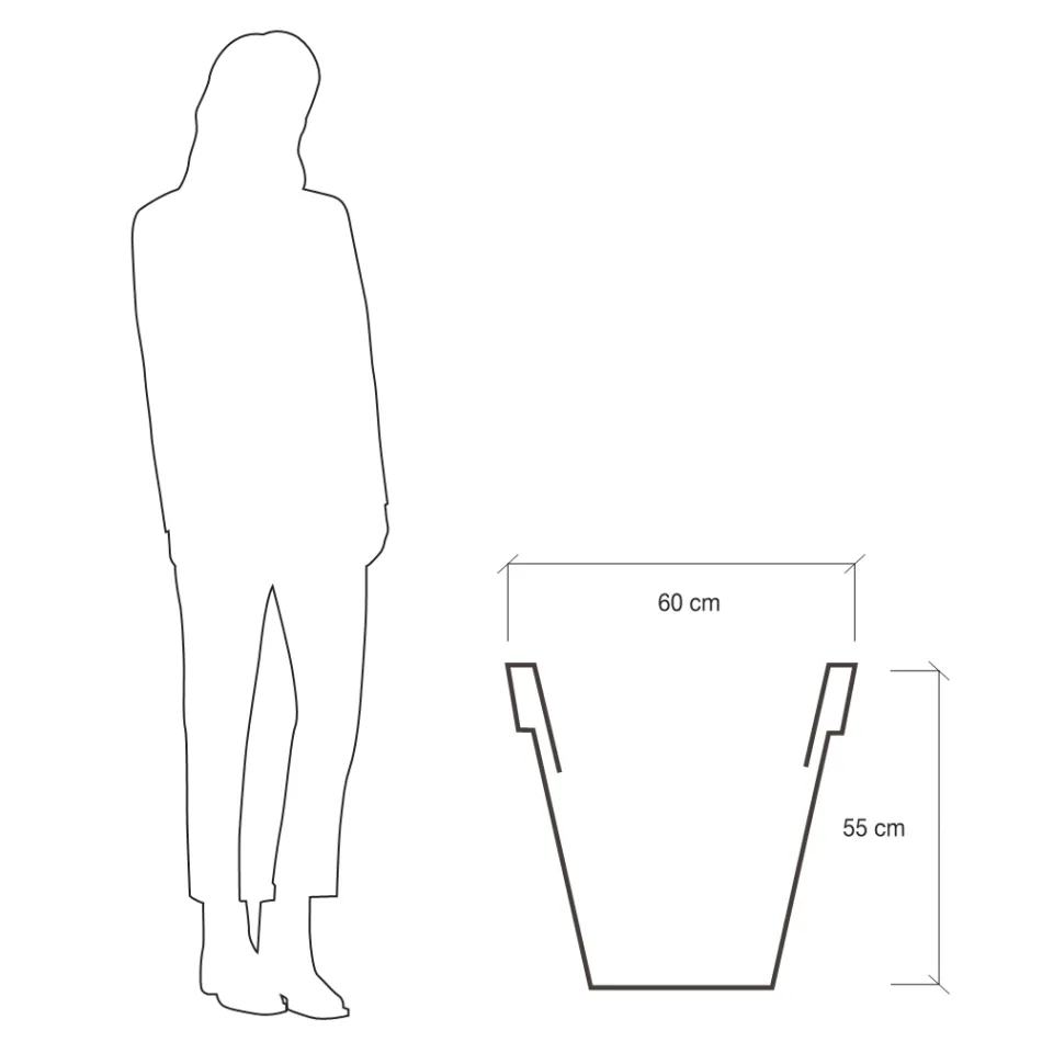 Rund farvet havevase eller med belysning Made in Italy - Avanas Viadurini
