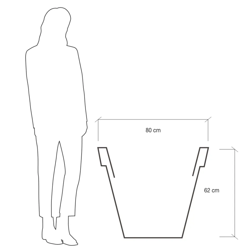 Rund farvet havevase eller med belysning Made in Italy - Avanas Viadurini