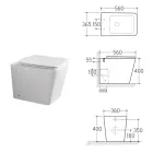 Gulvmonteret toilet med soft-close keramisk sæde og moderne design - Giunco Viadurini