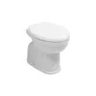 Moderne hvidt keramisk gulvstående toilet med polyestersæde - Silica Viadurini