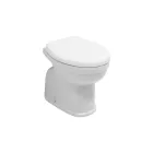 Gulvmonteret keramisk toilet med polyestersæde og moderne design - Silica Viadurini