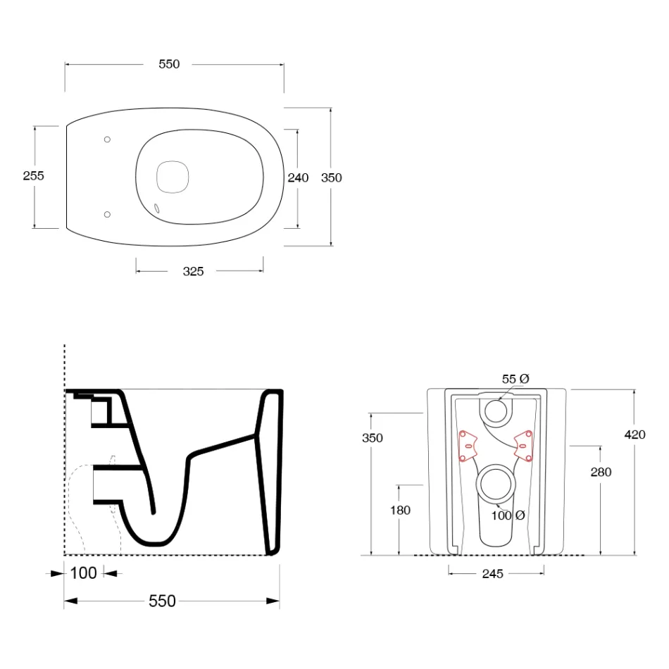 Gulvstående toiletskål i keramik i forskellige farver, lavet i Italien - Pige Viadurini